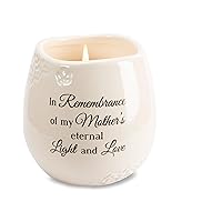 Pavilion Gift Company Light Your Way Memorial 19179 in Memory of Mother Ceramic Soy Wax Candle, White, 8 oz