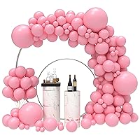 JOYYPOP Pink Balloons 130 Pcs Pink Balloon Garland Kit Different Sizes 5 10 12 18 Inch Pink Balloons for birthday party baby shower gender reveal wedding bridal shower Easter party decorations