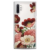 Case Compatible for Samsung A91 A54 A52 A51 A50 A20 A11 A12 A13 A14 A03s A02s Flexible Silicone Print Floral Nature Women Girls Aster Clear Feminine Roses Slim fit Flower Soft Design Cute Red