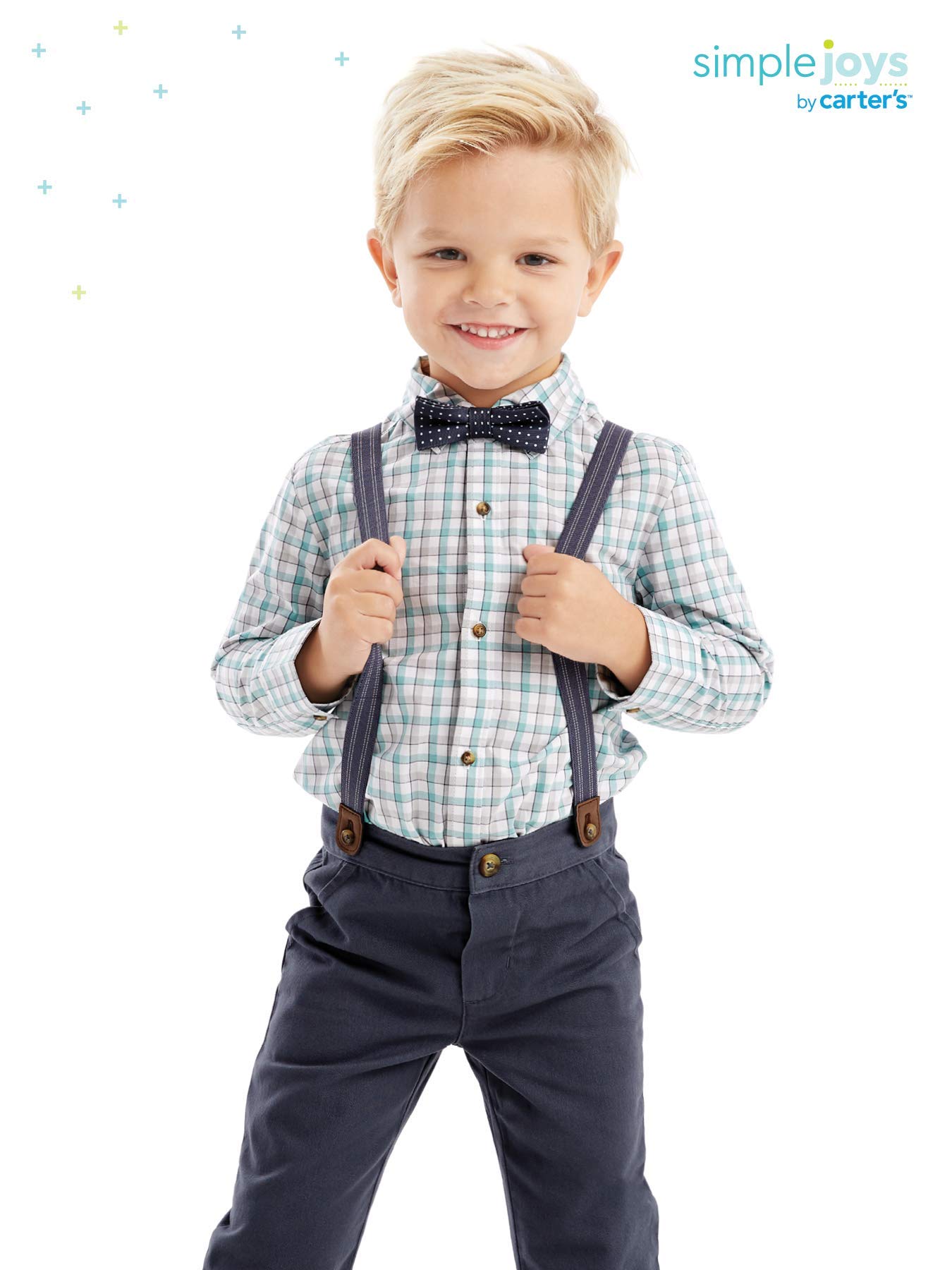 Simple Joys by Carter's Toddlers and Baby Boys' 4-Piece Special Occasion Bow-tie and Suspender Pants Set