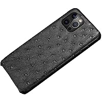 Luxurious Back Phone Cover, for iPhone 13 Pro (2021) Ostrich Business Shockproof Breathable Case [Screen & Camera Protection] (Color : Black)