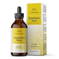 HERBAMAMA Dandelion Root Tincture - Organic Dandelion Liquid Drops - Dandelion Root Liquid Extract Supplements - 4 fl oz