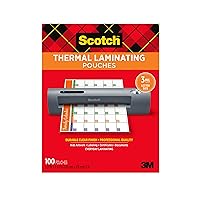 Scotch Thermal Laminating Pouches, For Use With Thermal Laminators, 8.9 x 11.4 Inches, Letter Size Sheets, 100 Count(Pack of 1)