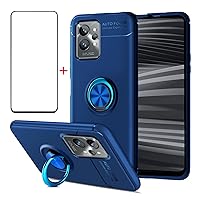 for Realme V5 5G Case Screen Protector Compatible for Realme Q2/7 5G/Narzo 30 Pro/Oppo K7X Cover [with Tempered Glass Free] Carbon Fiber Silicone Bracket Shockproof Cases 6.5