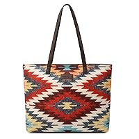 Wrangler Tote Purse Bag Aztec Canvas Shoulder Bags