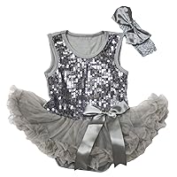 Petitebella Sequins Sleeveless Baby Dress Nb-18m