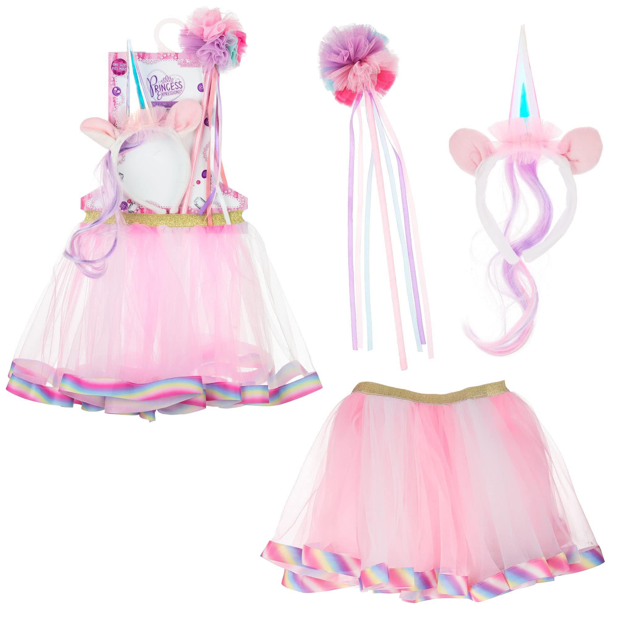 Expressions – Unicorn Princess Dress Up Set – 3 PC Play Costume ,Party Role Play Dress up, Party ,Perfect for kids princess birthday gift,Disney cruise ,