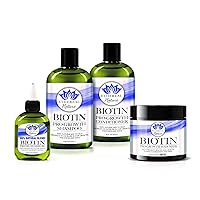 Biotin Pro-growth 4 pack (Shampoo 12 oz, Conditioner 12 oz, Hair Oil & Mask)