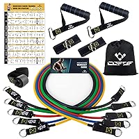 Resistance Bands Set with Yellow Handles, Exercise/Workout/Fitness Bands with Door Anchor, Legs Ankle Straps for Resistance Training，Physical Therapy，Home Gym Workout