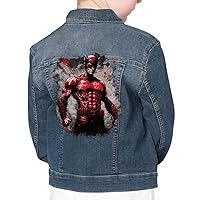 Superhero Design Kids' Denim Jacket - Themed Jean Jacket - Cool Denim Jacket for Kids