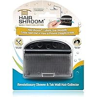 Reusable Shower & Bathtub Wall Hair Catcher Hair Grabber Snare for The Hidden Storage of Wet Hair to Prevent Clogged Drains, Black