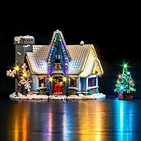 VONADO LED Light Kit for Lego Santa’s Visit 10293 Christmas House Tree, DIY Creative Lighting Set Accessories Compatible with Lego 10293 Building Set (Lights Only, No Models)