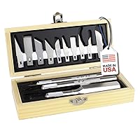44283 Craftsman Hobby Knife Set, Precision Cutting Tool Set, Craft Knife Set Includes Assortment of Light Duty to Heavy Duty Handles and 13 Blades