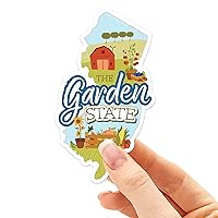 Garden State New Jersey Sticker - Cute NJ Farm Decals for Hydroflask, New Jersey Quotes, NJ Farmers Vinyl Decals for Laptop