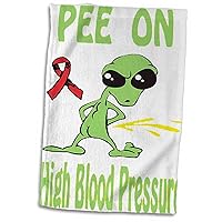 3dRose Super Funny Peeing Alien Supporting Causes for High Blood Pressure - Towels (twl-120696-1)