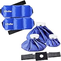 Ice Packs for Injuries: 3 Packs Ice Bags with Wrap +2 Packs Ice Packs with Strap