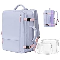 Travel Backpack for Women, Airline Approved Carry On Luggage As Personal Items, 17.3 inch Laptop Backpack, Waterproof Weekender Gym Bag, Hiking Backpack(Purple)