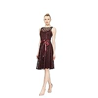 S.L. Fashions Women's Two Piece Caplet with Rhinestone Beaded Dress-Close Out, Fig Sleeveless, 10