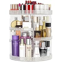 360 Degree Rotating Makeup Organizer, Extra Large Capacity Organizador De Maquillaje, Removable 7 Layers Lipstick Organizer Cosmetic Storage Cases Perfume Organizer for Vanity (Glitter)