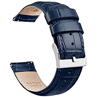 Quick Release Leather Watch Bands Genuine Leather Watch Strap 18mm, 20mm or 22mm for Men and Women