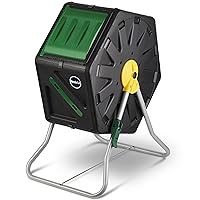 Miracle-Gro Small Composter - Compact Single Chamber Outdoor Garden Compost Bin Heavy Duty – UV Protected Turning Barrel Tumbling Composter (18.5 gallons)