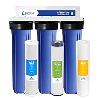 Express Water Whole House Water Filter System - 3-Stage Water Filtration System with Sediment, GAC & Carbon Filters - Reduce Chlorine - Clean Drinking Water