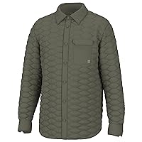 HUK Men's Tarpon Quilt Shacket, Button-Down Shirt and Jacket