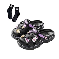 Kawaii Clogs Shoes Girls Shower Sandals Non-Slip Casual Slippers Cute Cartoon Thick-Soled Baotou Beach Slides
