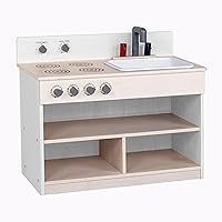 Angeles Wooden Play Kitchen for Kids Toddlers, Toddler Combination Kitchen Includes Sink and Stove with Realistic Design, Nursery or Playroom Pretend Play Furniture