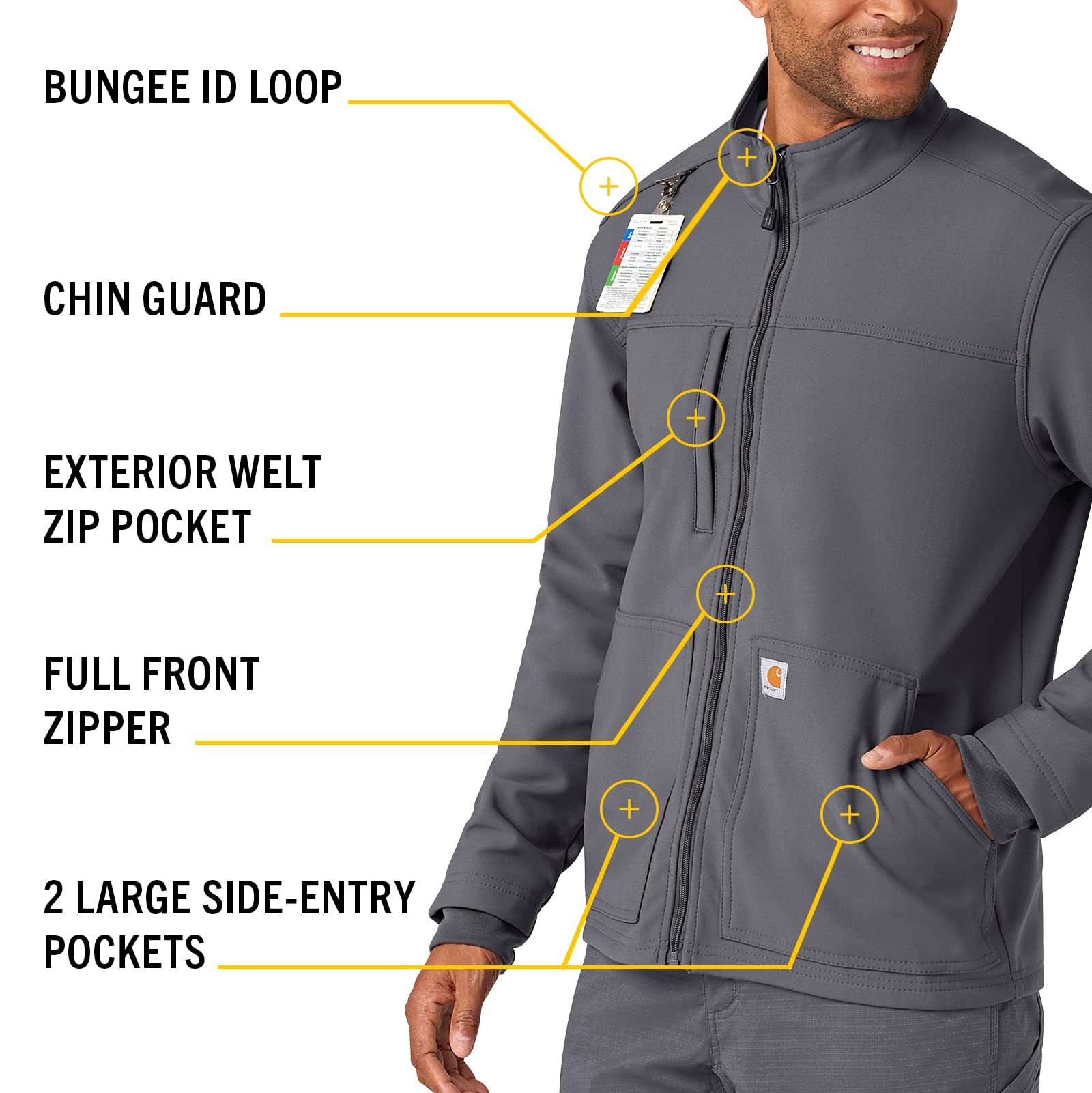 Carhartt Men's Rugged Flex Modern Fit Fluid Resistant Bonded Fleece Jacket