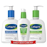 Cetaphil Sensitive Skincare Holiday Kit with Daily Facial Cleanser, Moisturizing Lotion and Daily Facial SPF 35 Moisturizer
