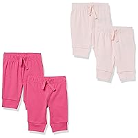 Amazon Essentials Baby Girls' Cotton Pull-On Pants, Multipacks