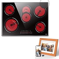 Hobsir 30 Inch Electric Cooktop 5 Burners with Digital Photo Frame 8 Inch