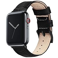 BARTON WATCH BANDS - Alligator Grain - Quick Release Leather Watch Bands - Choose Color & Size - Compatible with All Apple Watches - 38mm, 40mm, 42mm, 44mm