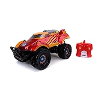 Jada Toys 253228002 Marvel Iron Thruster RC Car with Turbo USB Charging Function 3.6m/s Control Distance 25m 1:14 Scale Red