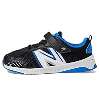New Balance Kids Dynasoft 545 V1 Bungee Lace with Top Strap Running Shoe, Black/Blue Oasis, 6.5 US Unisex Toddler
