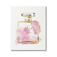 Stupell Industries Glam Perfume Bottle Gold Pink Oversized Stretched Canvas Wall Art, Proudly Made in USA for Living Room