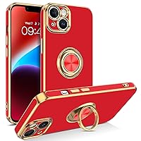 VENINGO iPhone 14 Case,Phone Cases for iPhone 14,Slim Fit Soft 360° Ring Holder Kickstand Magnetic Car Mount Supported Easy Clean Shockproof Protective Cover for Apple iPhone 14 6.1