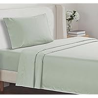 California Design Den - Finest Twin Cotton Sheets, Soft 100% Cotton Cooling Sheets Deep Pockets, 500 Thread Count, 3-Pc Set, Best Bedsheet Set Twin Sheets Set, Twin Bed Sheets (Silver Sage)