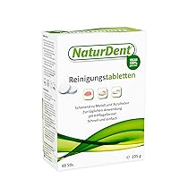 Denture Cleaner Tablet NaturDent Cleans Removes Dark Stains Plaque and Odor From Full Dentures, Partial Dentures Prosthesis and Orthodontic Braces