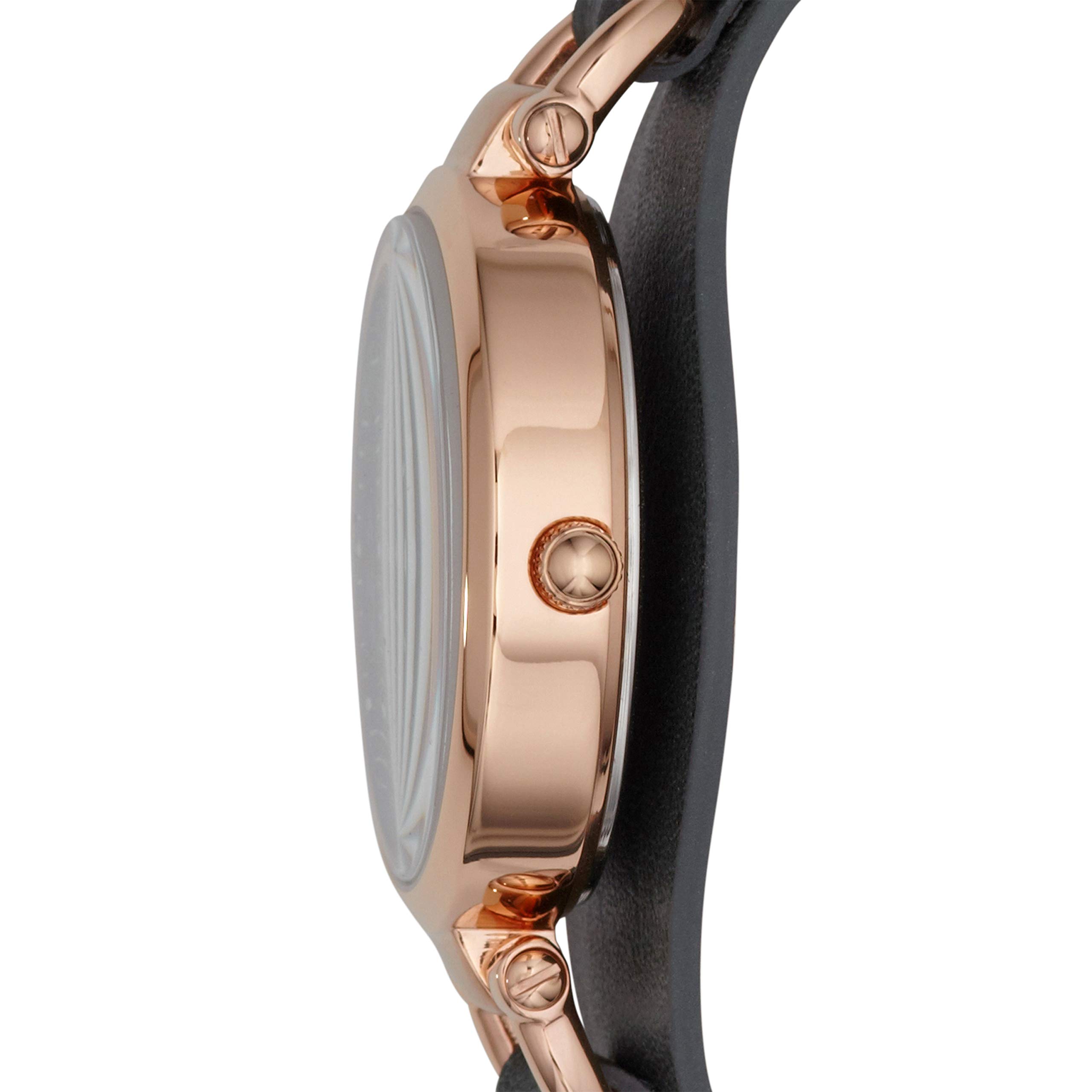 Fossil Women's Georgia Quartz Stainless Steel and Leather Three-Hand Watch, Color: Rose Gold, Grey (Model: ES3077)