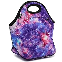 FlowFly Neoprene kids Lunch box Insulated Soft Bag Mini Cooler Thermal Meal Tote Kit for Boys, Girls,Men,Women,School,Work, Office, Galaxy