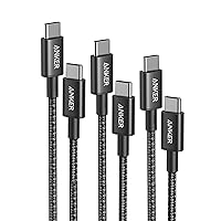Anker 333 USB C to Cable 3-Pack (3.3ft+6ft+10ft,100W), 2.0 Type Charging Fast Charge for MacBook Pro 2020, iPad Air 4, Samsung Galaxy S21, Pixel, Switch, LG(Black)