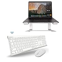 Macally Wireless Bluetooth Keyboard with Mouse and Laptop Stand, Perfect College Gift