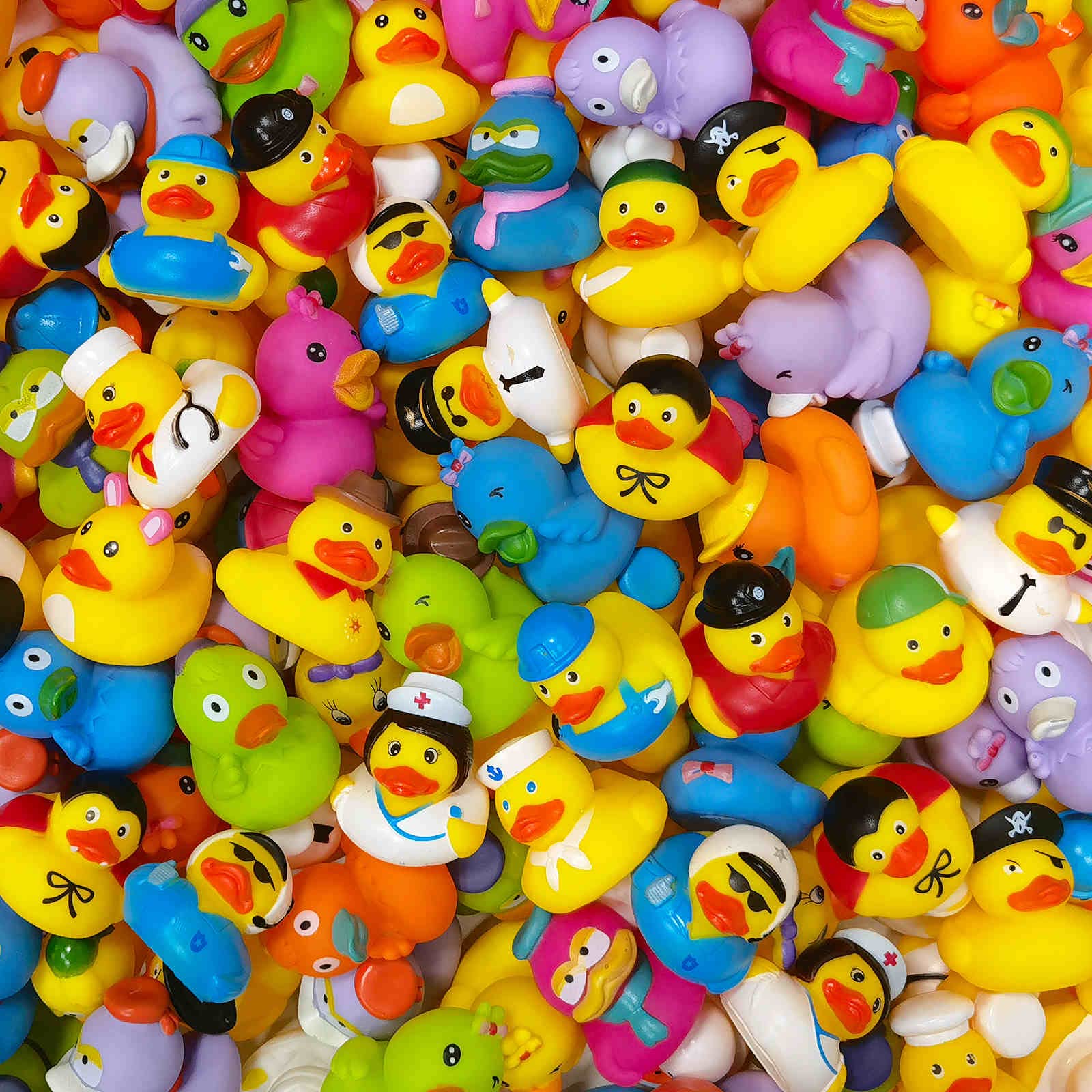 Arttyma Rubber Ducks in Bulk,Assortment Duckies for Jeep Ducking Floater Duck Bath Toys Party Favors (100-Pack)