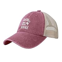 Stand Back I'm Going to Try Science Mesh Hat Women Headwear Funny Washed Cowboy Baseball Cap Trucker Sunhat
