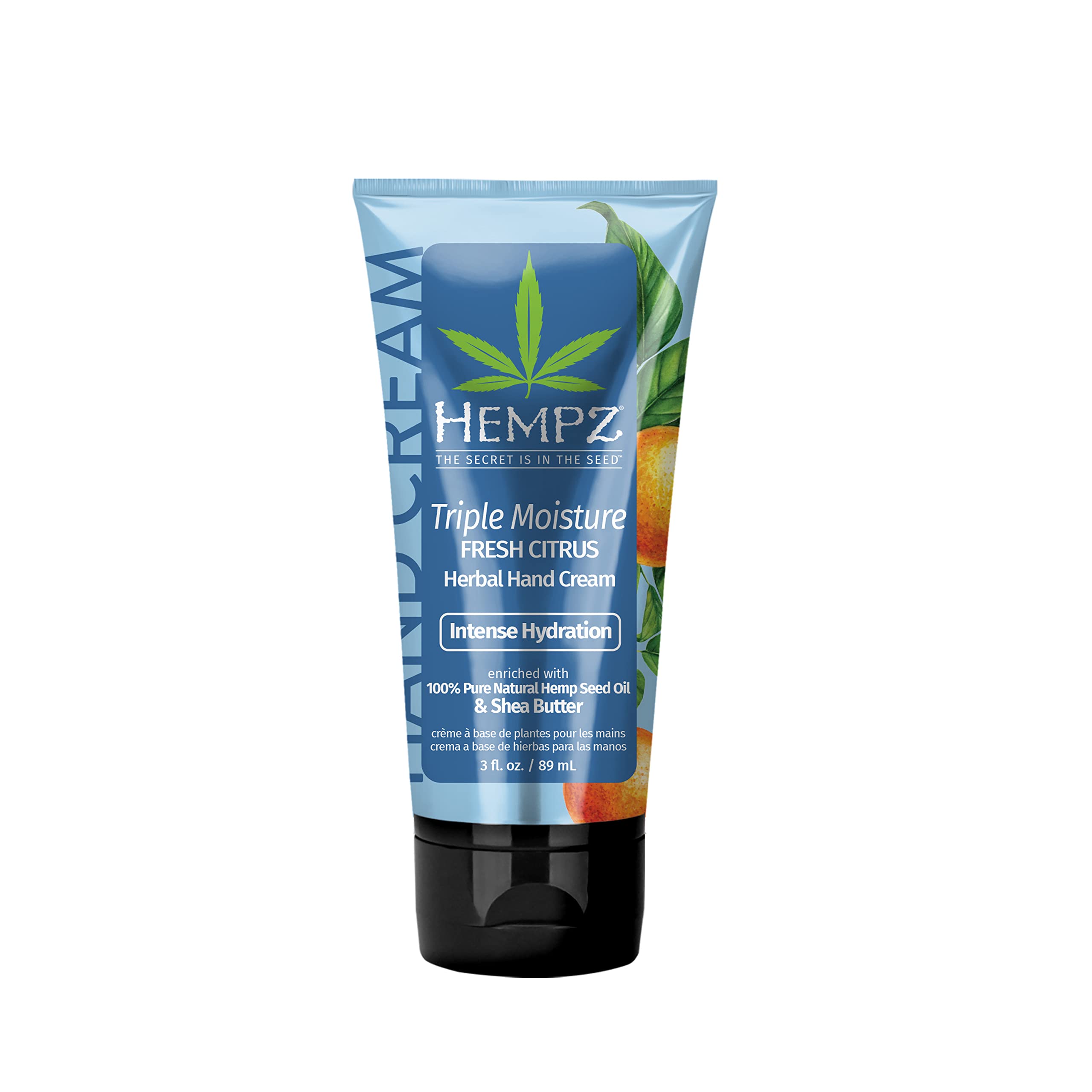 Hempz Daily Moisturizing Triple Moisture Fresh Citrus Hand Cream for Dry, Cracked Hands (3 Oz) – Non-Greasy Crème for Women or Men with Dry or Sensitive Skin