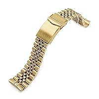 22mm Full IP Gold Watch Band compatible with Seiko new Turtles SRPC44, Super-J Louis JUB 316L SS