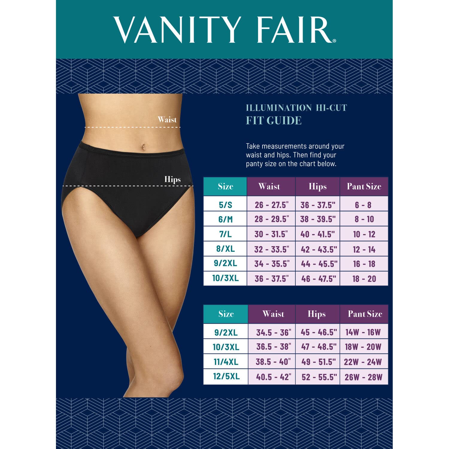 Vanity Fair Women's Illumination Hi Cut Panties (Regular & Plus Size)