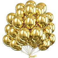 PartyWoo Metallic Gold Balloons, 50 pcs 12 Inch Gold Metallic Balloons, Gold Balloons for Balloon Garland or Balloon Arch as Party Decorations, Birthday Decorations, Baby Shower Decorations, Gold-G101